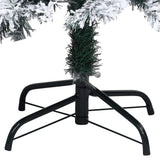 Artificial Pre-lit Christmas Tree with Flocked Snow Green 150 cm
