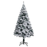 Artificial Pre-lit Christmas Tree with Flocked Snow Green 180 cm