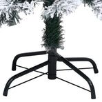 Artificial Pre-lit Christmas Tree with Flocked Snow Green 180cm
