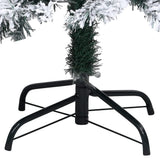 Artificial Pre-lit Christmas Tree with Flocked Snow Green 210 cm