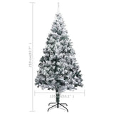 Artificial Pre-lit Christmas Tree with Flocked Snow Green 210 cm