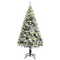 Artificial Pre-lit Christmas Tree with Flocked Snow Green 240cm