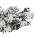Christmas Garland with LEDs&Flocked Snow Green 5 m PVC