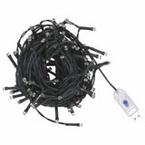 Christmas Garland with LEDs&Flocked Snow Green 5 m PVC - Close-Up Angle