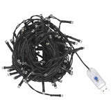 Christmas Garland with LEDs&Flocked Snow Green 10 m PVC - Close-Up Angle