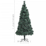Artificial Pre-lit Christmas Tree with Stand Green 120 cm PET - Close-Up Angle