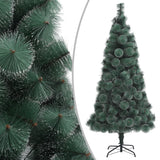 Artificial Pre-lit Christmas Tree with Stand Green 150 cm PET - Front View