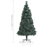Artificial Pre-lit Christmas Tree with Stand Green 150 cm PET - Close-Up Angle