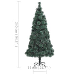 Artificial Pre-lit Christmas Tree with Stand Green 240 cm PET - Close-Up Angle