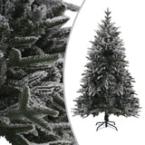 Artificial Pre-lit Christmas Tree with Flocked Snow 180 cm PVC&PE - Front View