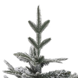 Artificial Pre-lit Christmas Tree with Flocked Snow 180 cm PVC&PE - Side View