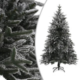 Artificial Pre-lit Christmas Tree with Flocked Snow 210 cm PVC&PE - Front View