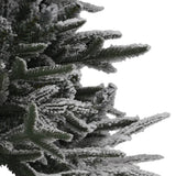 Artificial Pre-lit Christmas Tree with Flocked Snow 210 cm PVC&PE - Top-Down View