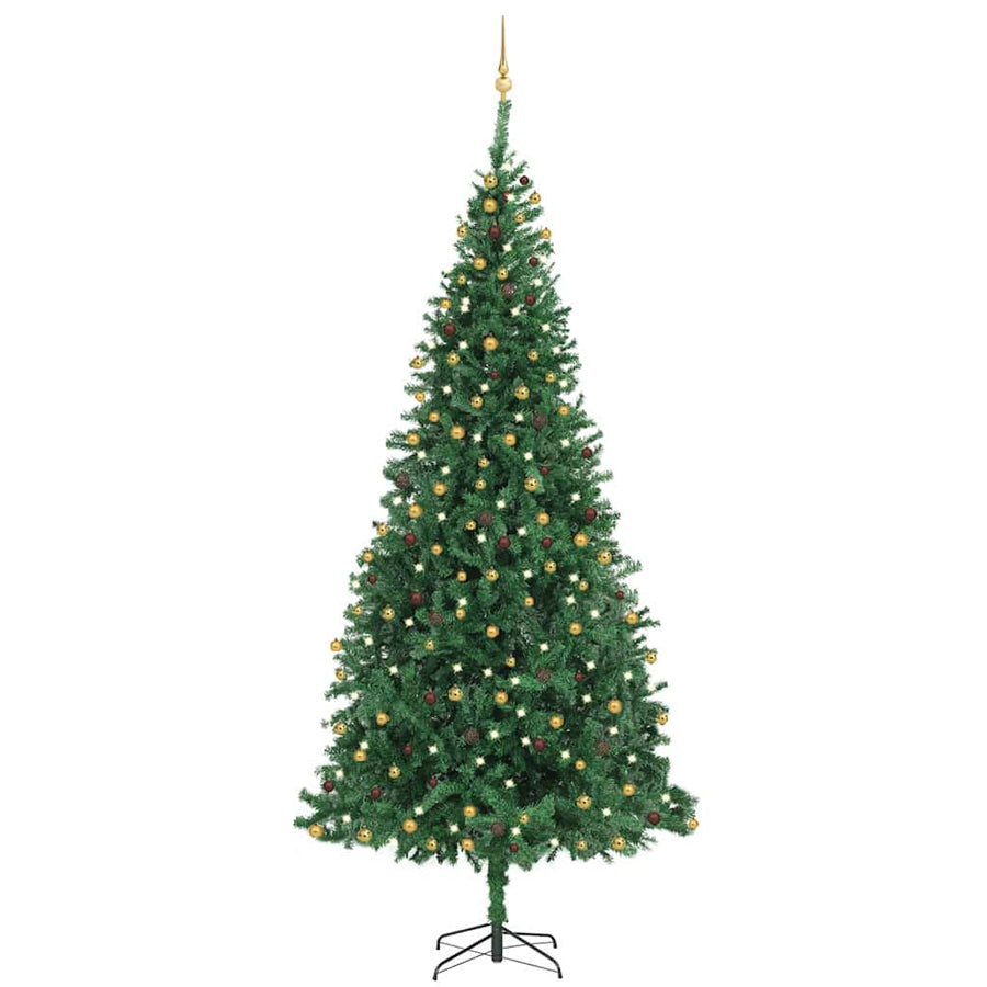 Artificial Pre-lit Christmas Tree with Ball Set LEDs 300 cm Green