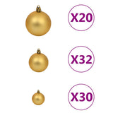 Artificial Pre-lit Christmas Tree with Ball Set LEDs 400 cm White - Rear View