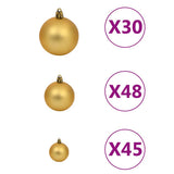 Artificial Pre-lit Christmas Tree with Ball Set 500 cm Green - Rear View