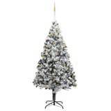 Artificial Christmas Tree LEDs&Ball Set&Flocked Snow Green 300 cm