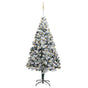 Artificial Christmas Tree LEDs&Ball Set&Flocked Snow Green 300cm