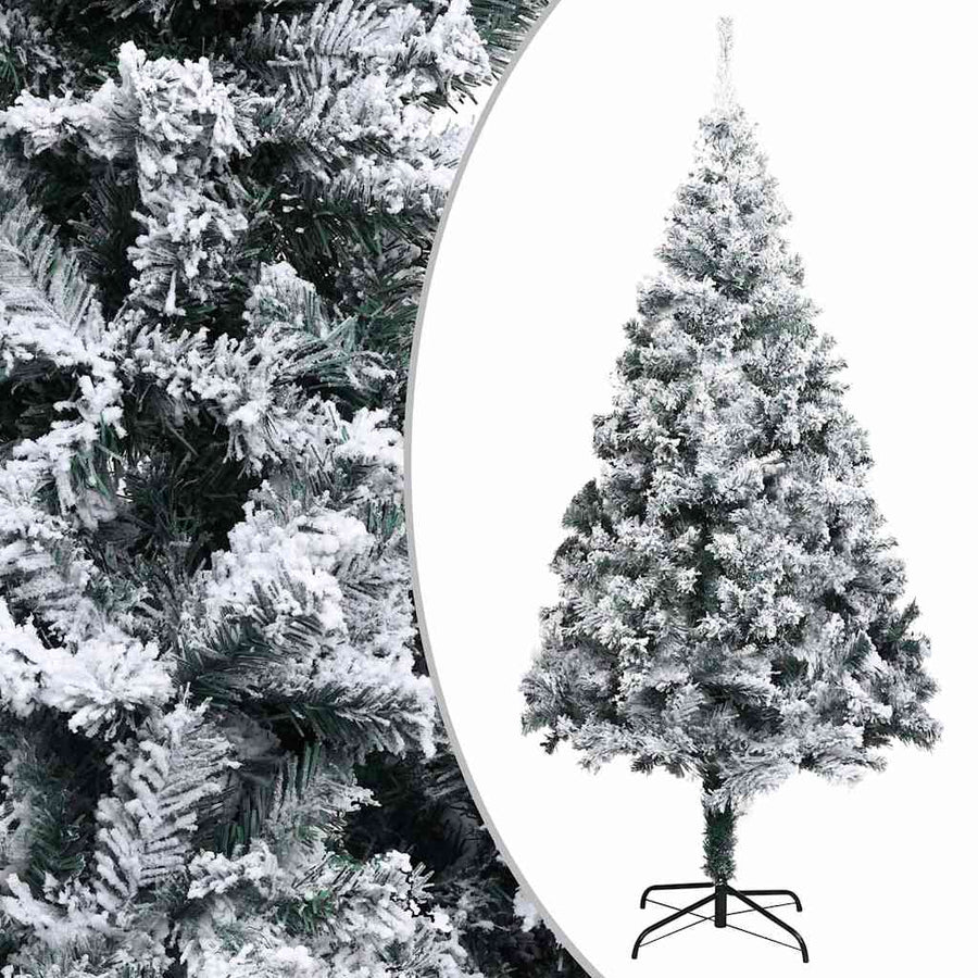 Artificial Christmas Tree LEDs&Ball Set&Flocked Snow Green 300cm