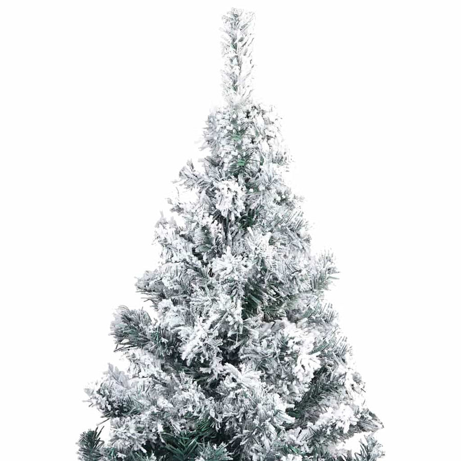 Artificial Christmas Tree LEDs&Ball Set&Flocked Snow Green 300cm