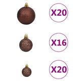 Artificial Christmas Tree LEDs&Ball Set&Flocked Snow Green 400cm - Top-Down View