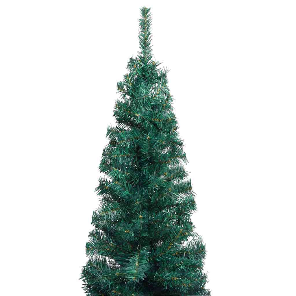 Slim Artificial Pre-lit Christmas Tree with Ball Set Green 150 cm