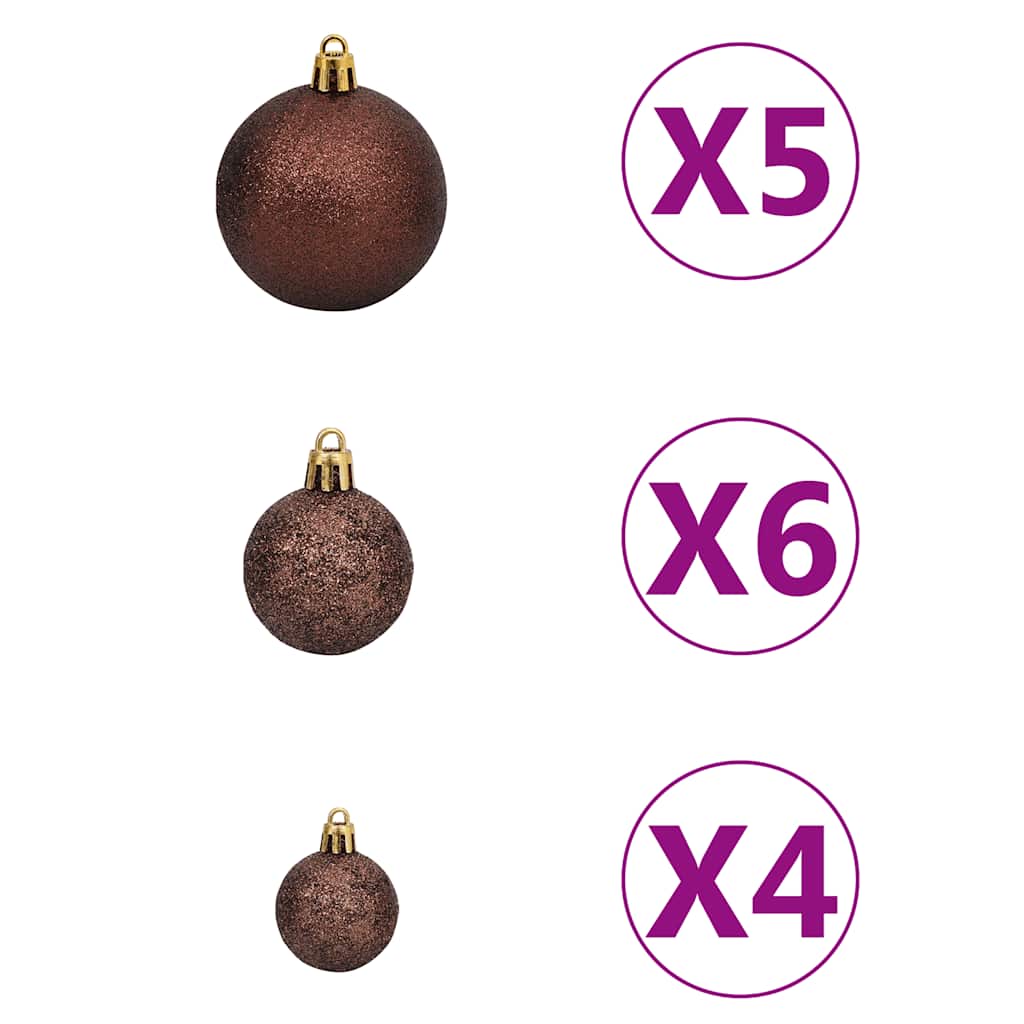 Slim Artificial Pre-lit Christmas Tree with Ball Set Green 150 cm