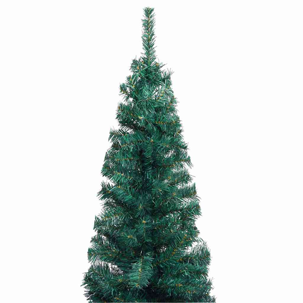 Slim Artificial Pre-lit Christmas Tree with Ball Set Green 240 cm
