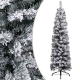 Slim Artificial Pre-lit Christmas Tree with Ball Set Green 150 cm