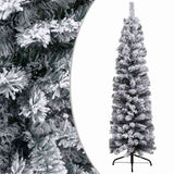 Slim Artificial Pre-lit Christmas Tree with Ball Set Green 180 cm