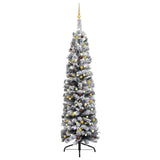 Slim Artificial Pre-lit Christmas Tree with Ball Set Green 240 cm