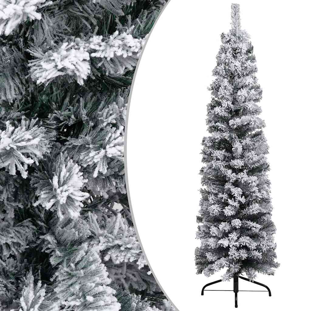 Slim Artificial Pre-lit Christmas Tree with Ball Set Green 240 cm