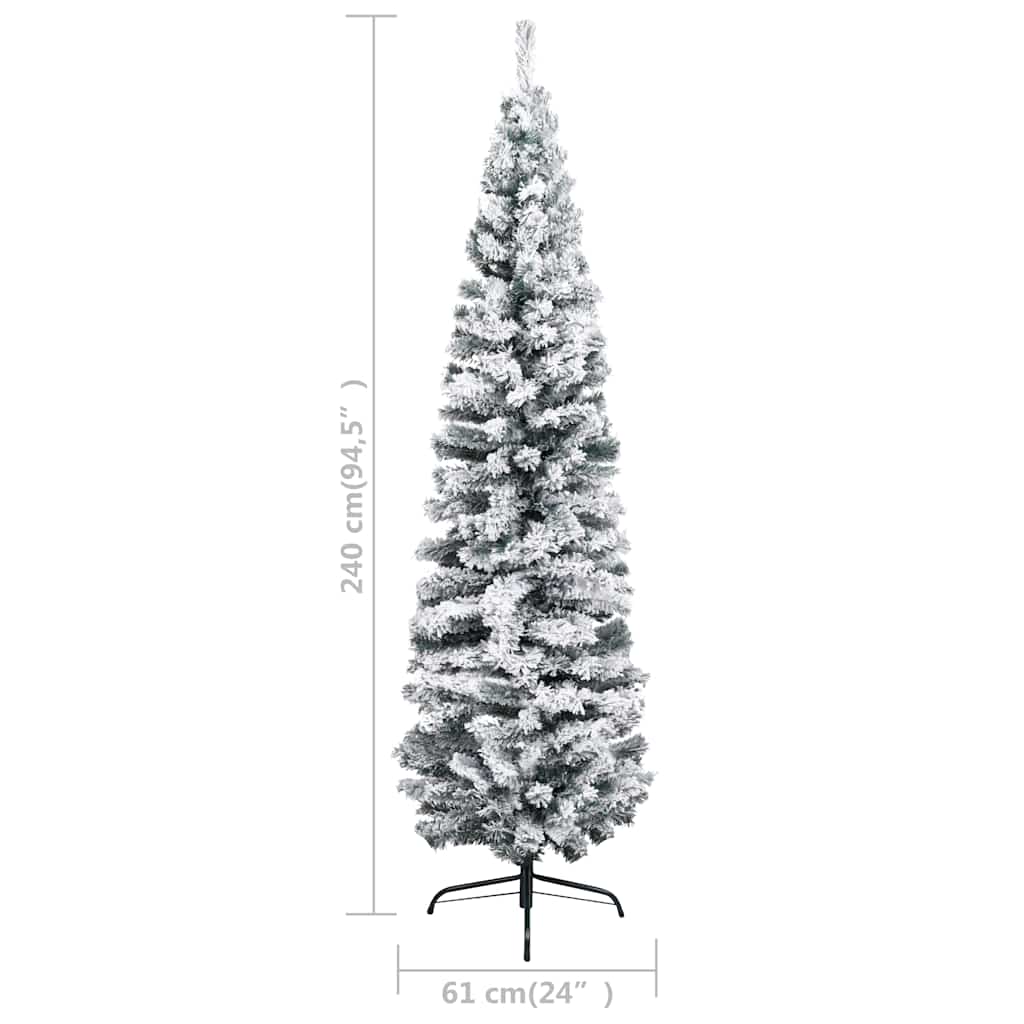 Slim Artificial Pre-lit Christmas Tree with Ball Set Green 240 cm