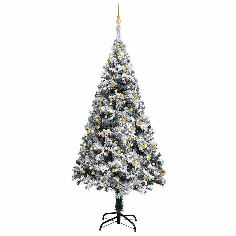 Artificial Pre-lit Christmas Tree with Ball Set Green 240cm PVC