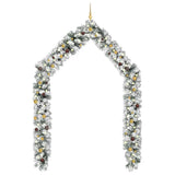 Christmas Garland with LEDs&Ball Set Green 5 m PVC