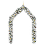 Christmas Garland with LEDs&Ball Set Green 5 m PVC