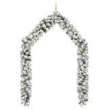 Christmas Garland with LEDs&Ball Set Green 10 m PVC