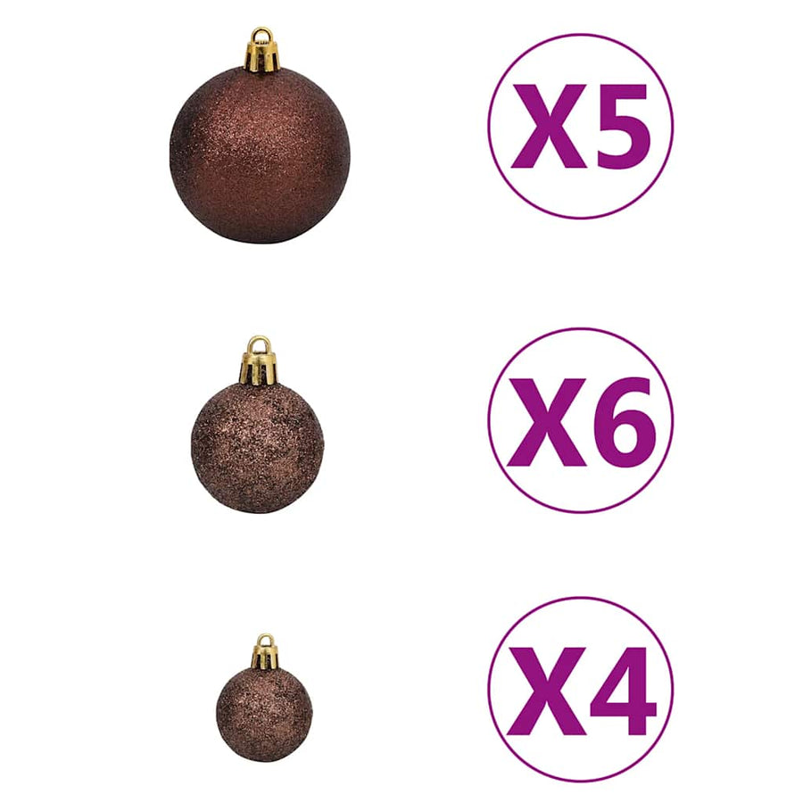 Christmas Garland with LEDs&Ball Set Green 10 m PVC