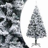 Artificial Christmas Tree LEDs&Ball Set&Flocked Snow Green 400cm - Front View