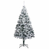 Artificial Christmas Tree LEDs&Ball Set&Flocked Snow Green 400cm - Side View