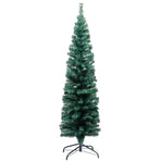 Slim Artificial Pre-lit Christmas Tree Ball Set Green 150 cm