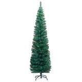 Slim Artificial Pre-lit Christmas Tree with Ball Set Green 180 cm
