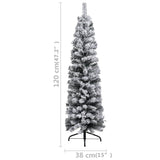 Slim Pre-lit Christmas Tree with Ball Set&Flocked Snow Green 120 cm - Extra Image