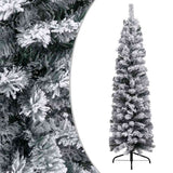 Slim Artificial Pre-lit Christmas Tree with Ball Set Green 150 cm