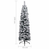 Slim Artificial Pre-lit Christmas Tree with Ball Set Green 150 cm