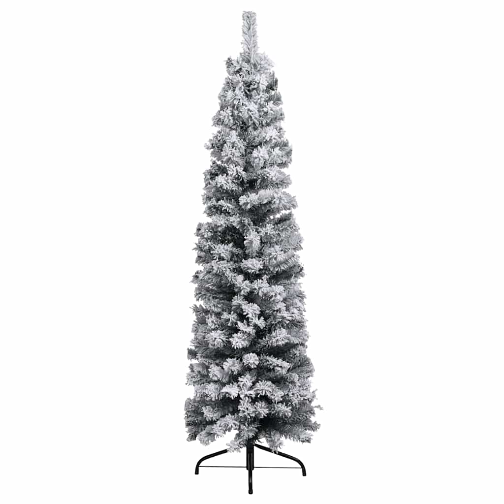 Slim Artificial Pre-lit Christmas Tree with Ball Set Green 150 cm