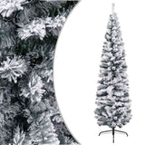 Slim Artificial Pre-lit Christmas Tree with Ball Set Green 180 cm