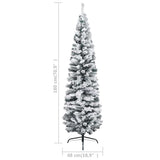 Slim Artificial Pre-lit Christmas Tree with Ball Set Green 180 cm