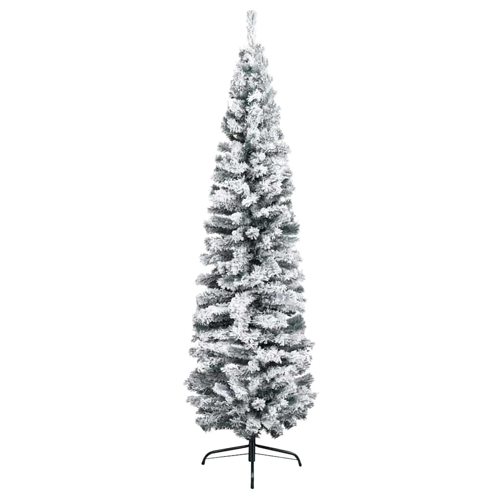 Slim Artificial Pre-lit Christmas Tree with Ball Set Green 210 cm
