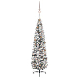 Slim Artificial Pre-lit Christmas Tree with Ball Set Green 240 cm